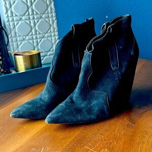 Ash Janet Wedge Leather Booties